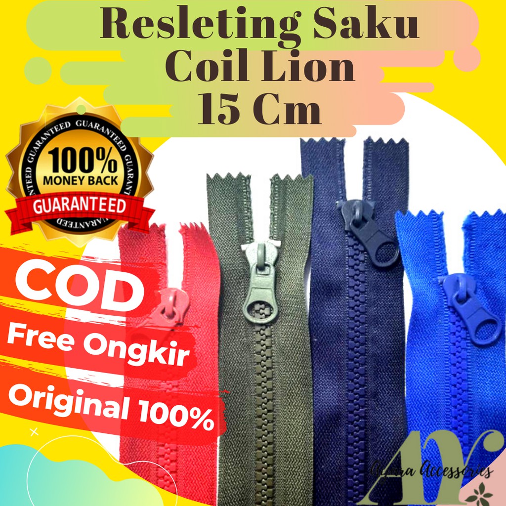 Jual Resleting Zipper Sleting Jeans Levis Saku Lion Vislon Plastik