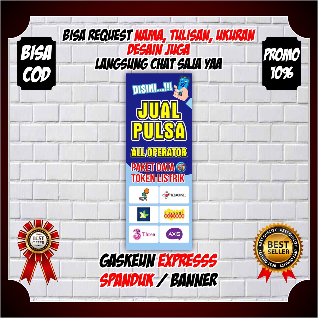 Jual Spanduk Banner Usaha Jualan Pulsa - Baligo Conter Pulsa Custom ...