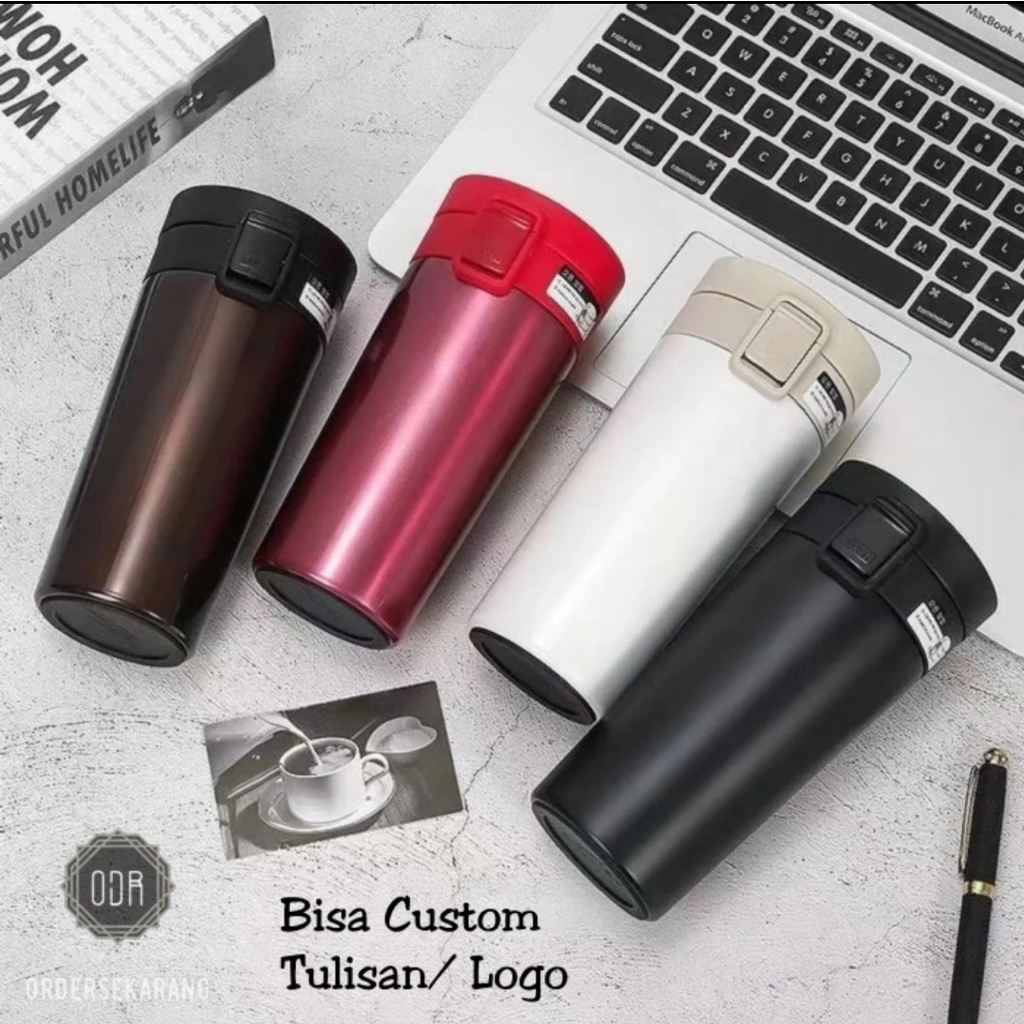 Jual TRAVEL MUG GELAS CANGKIR KOPI COFFEE TERMOS THERMOS STAINLESS STEEL TAHAN PANAS CUSTOM