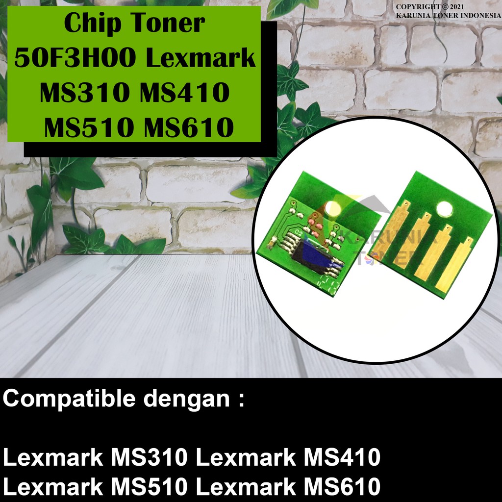 Jual CHIP TONER Lexmark MS310 MS410 MS510 MS610 5K LEXMARK MONO 50F3H00 ...