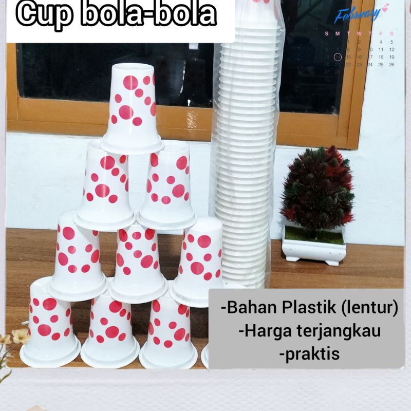 Jual Cup Gelas motif bola-bola ukuran 8 Oz (1pcs) | Shopee Indonesia