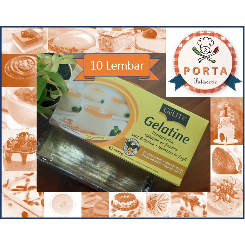 Jual Gelatin Halal Gelita (10 Lembar) utk Panna Cotta Pudding Gyukaku