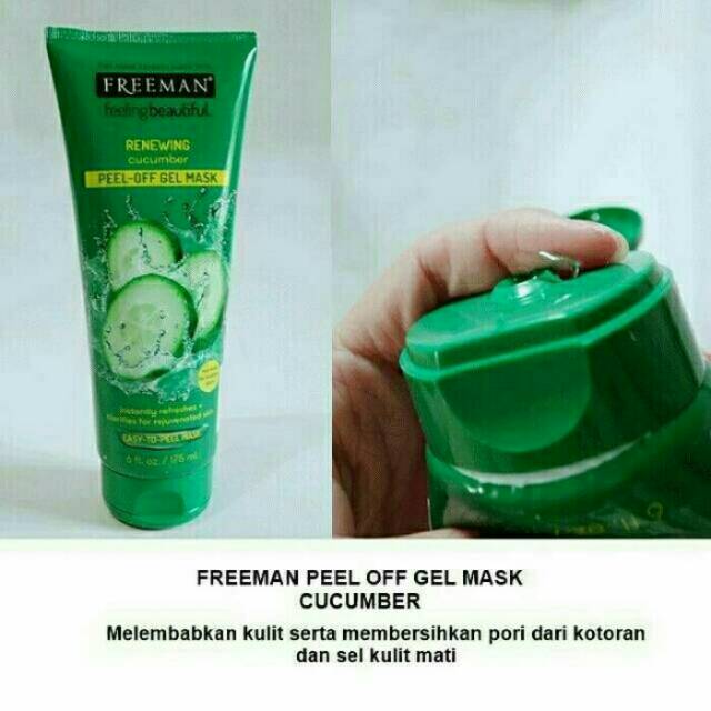 Jual ORIGINAL Freeman peel off gel mask 175ml-cucumber/greentea+orange ...