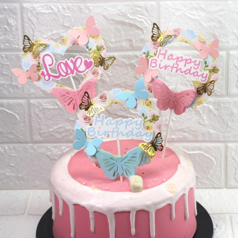 Jual Topper Cake Paper Butterfly Happy Birthday Hiasan Kue Kupu Kupu Shopee Indonesia 4161