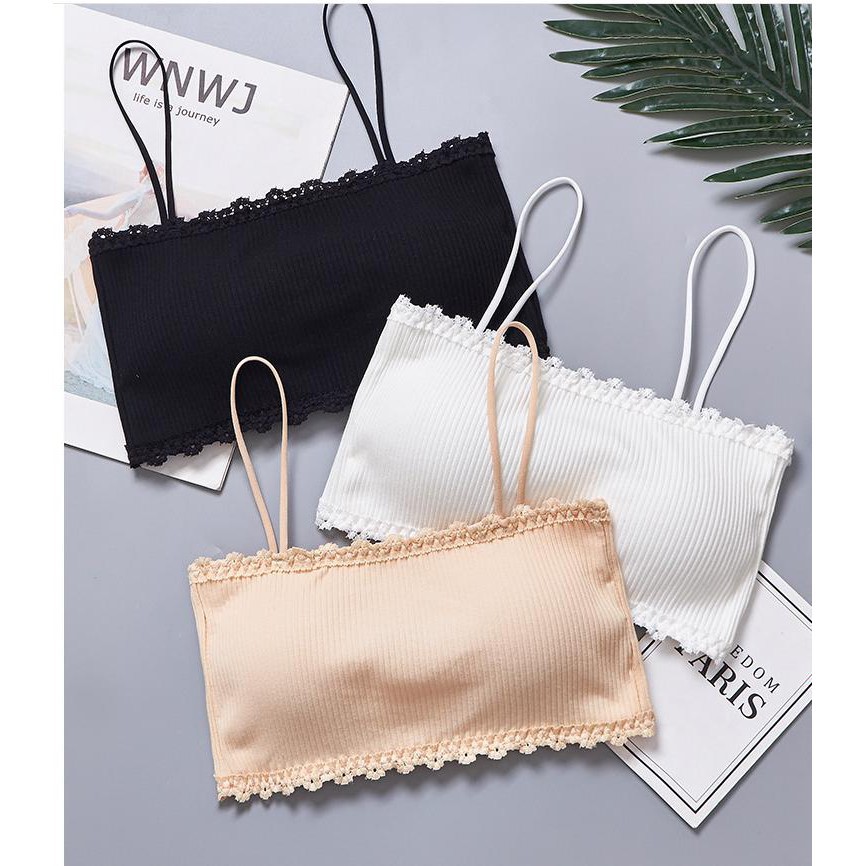 Jual UNDR032 Bra Tali Renda Model Crop Top 70gr | Shopee Indonesia