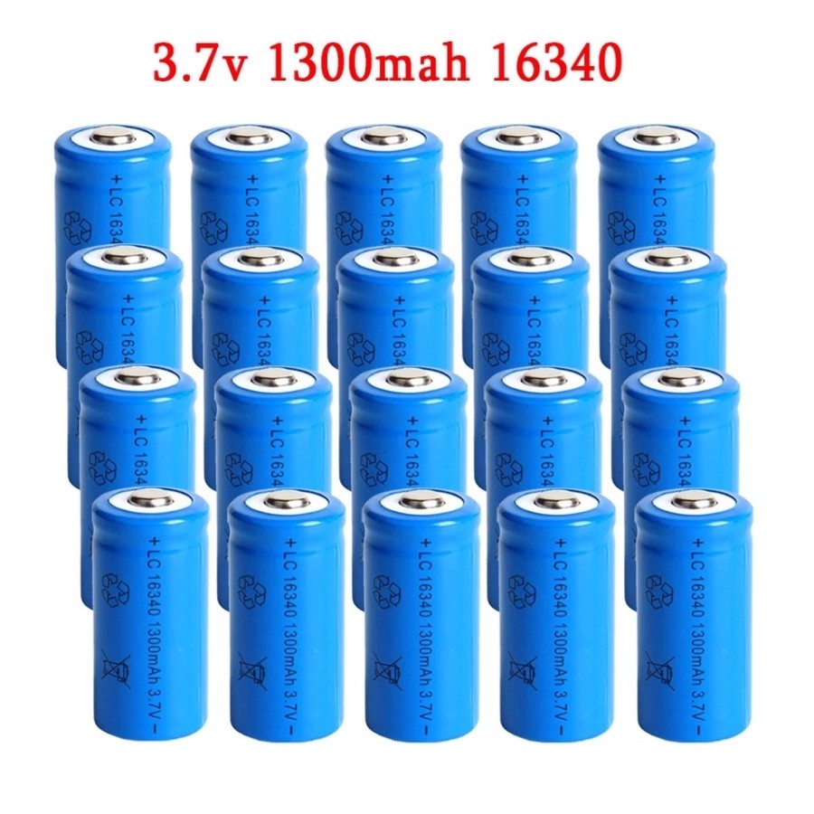 Jual CR123 Batere Cas / Battery CR 123 / Baterai Recharge 16340 3.7V Li ...