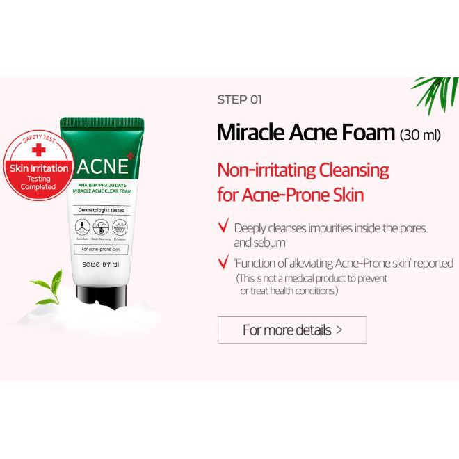 Jual Somebymi Some By Mi - AHA-BHA-PHA 30 Days Miracle Acne Clear Foam ...