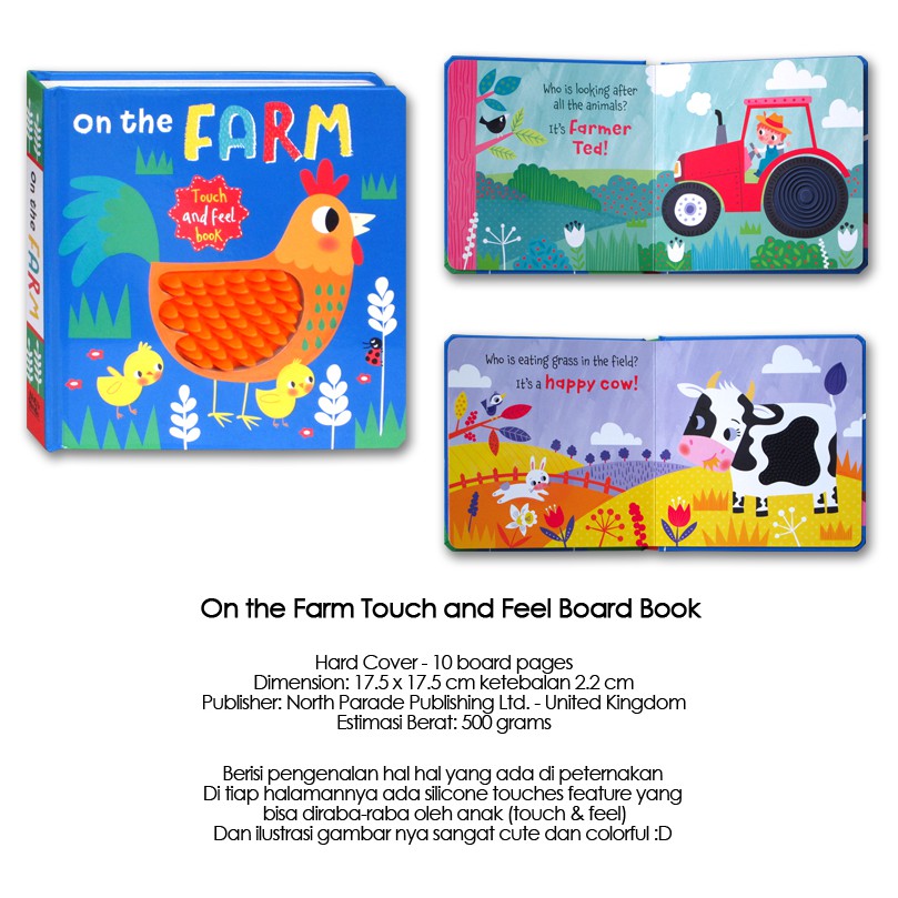 Jual Animals sensory touchy-feely books with silicon / rubber textures ...