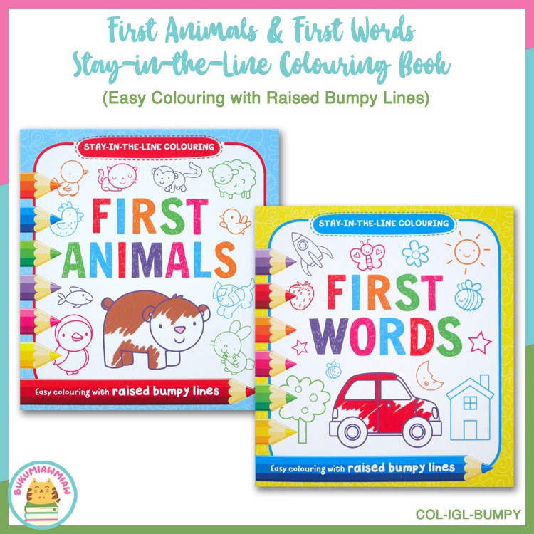 Jual (WW)First Words & First Animals StayintheLine Colouring Book