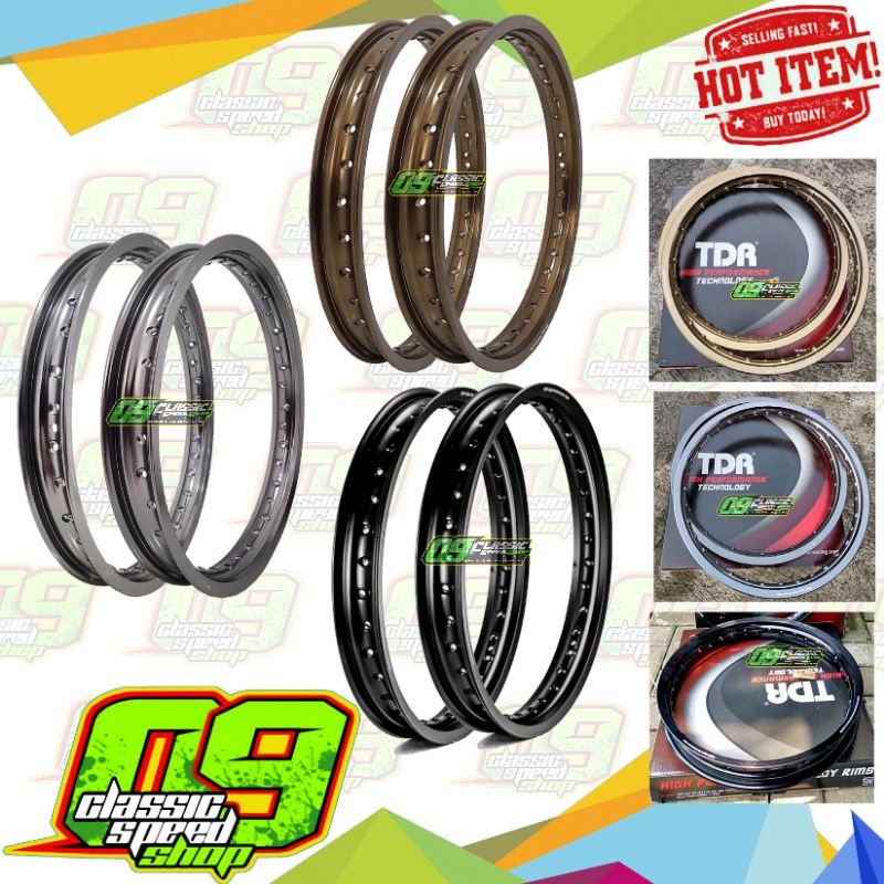 Jual Velg Tdr W Er Shape Ring Hitam Titanium Brown Gray Grey Silver Set