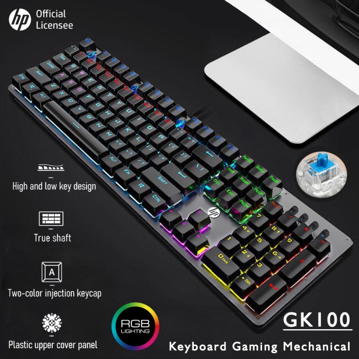Jual Keyboard Gaming / Gaming Keyboard Hp Gk100 Rgb Mechanical