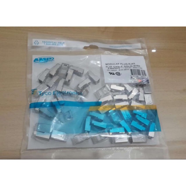 Jual CONNECTOR RJ45 Besi konektor lan cat5e cat6e amp isi 50pc | Shopee ...