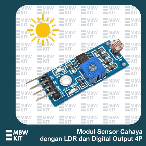 Jual Sensor Cahaya Modul LDR 4pin 4P 4 Pin dengan Digital dan Analog ...