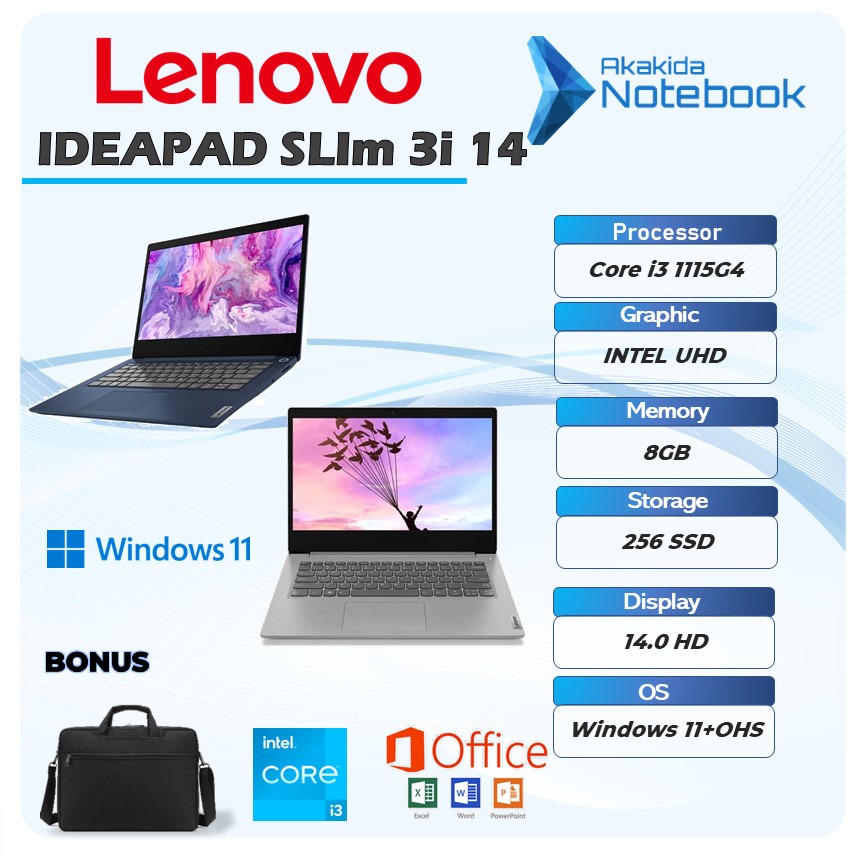 Jual Laptop Murah Lenovo Ideapad Slim 3i 14 I3 1115g4 Ram 8gb Ssd 256gb