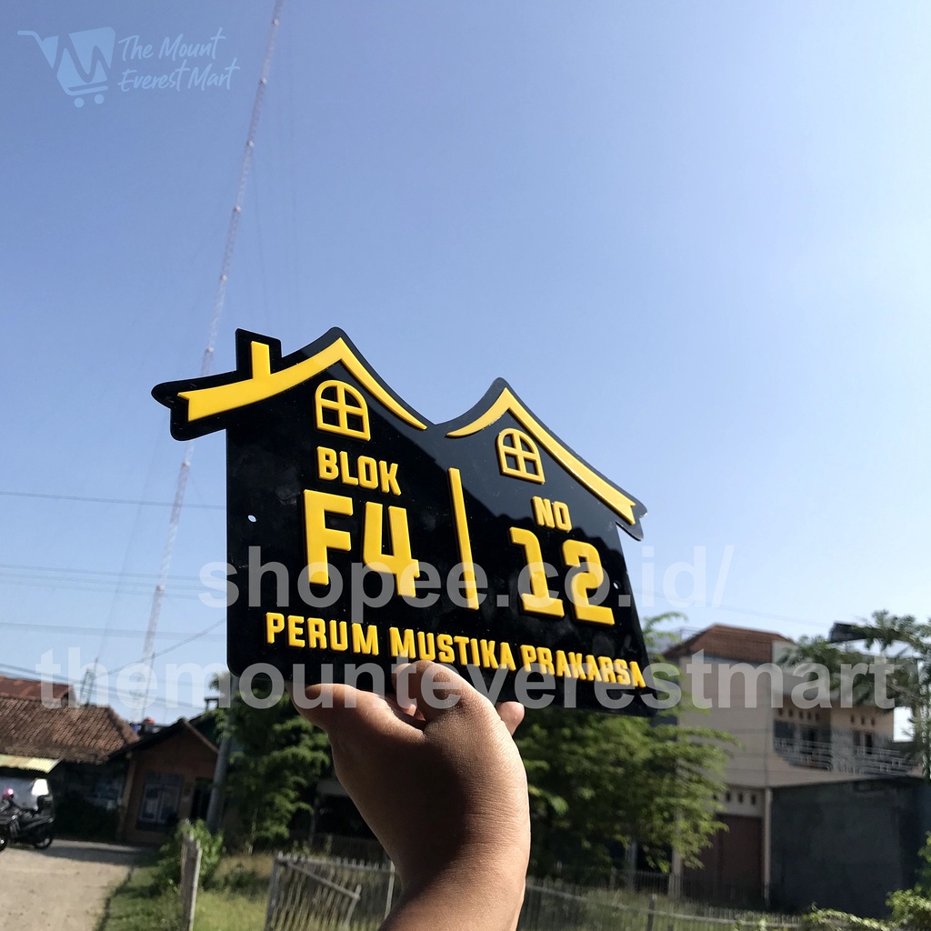 Jual PAPAN NOMOR RUMAH AKRILIK HURUF TIMBUL MODEL DUA ATAP | PAPAN ...