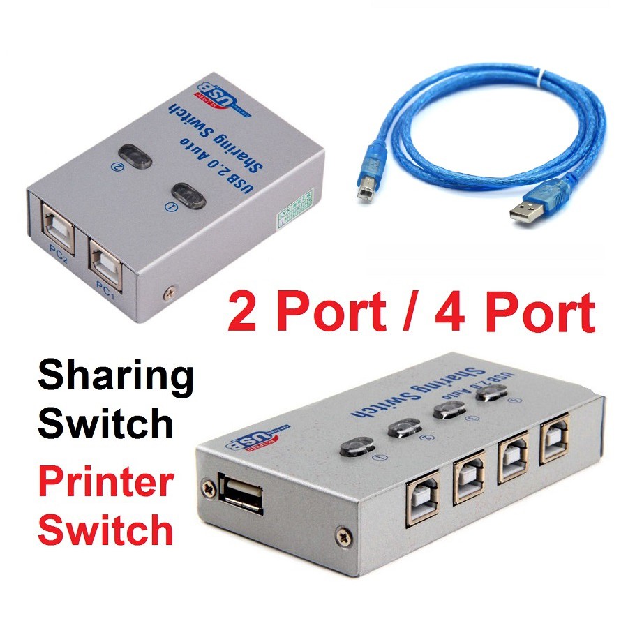 Jual Auto Switch Usb Printer 2 Port 2Port 4 Port Sharing Switcher USB 2 ...