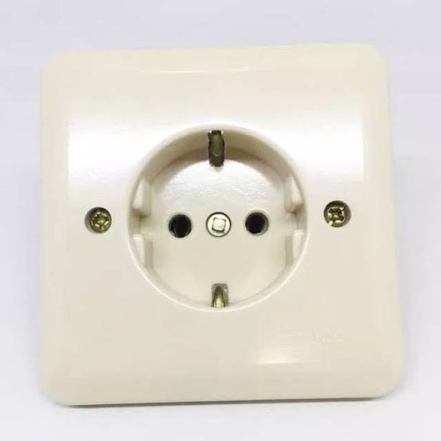 Jual IB Stop Kontak Arde New Gee Broco 5511U Cream / IB Stop Kontak ...