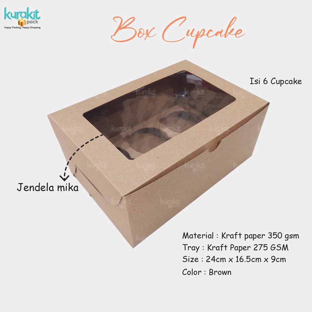 Jual Box Cupcake, Box Cupcake isi 6, Box Muffin, Gift Box Window