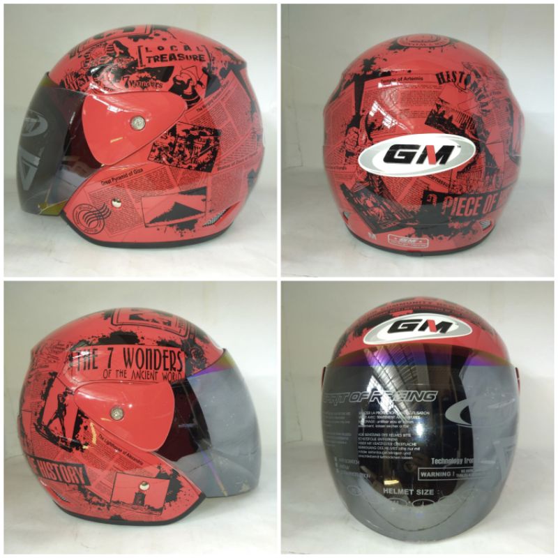 Jual Helm Gm Evolution Motif Kaca Pelangi Helm Half Face Original Bisa