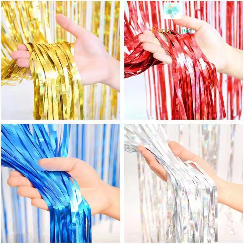 Jual Tirai Rumbai / Backdrop Foil / Perlengkapan Pesta dekorasi ulang ...
