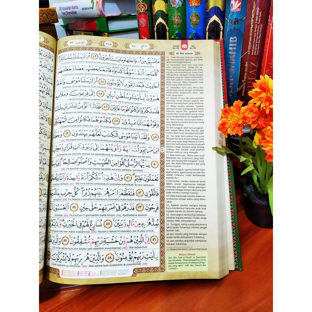 Jual Alquran Besar Tajwid Warna Terjemah Latin Per Ayat Al Misbah A4 ...