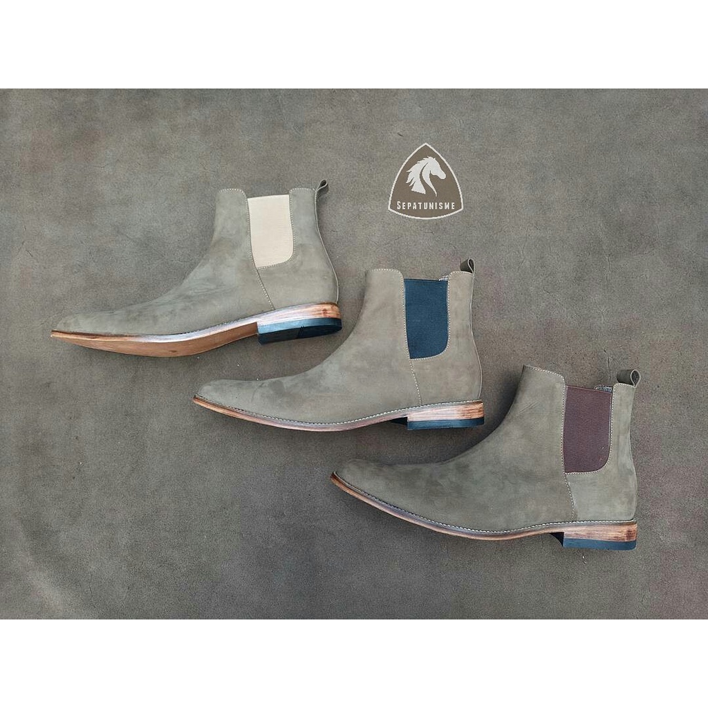 Jual Sepatu Chelsea Boots Kulit Sapi Tipe Nubuck Leather | Shopee Indonesia