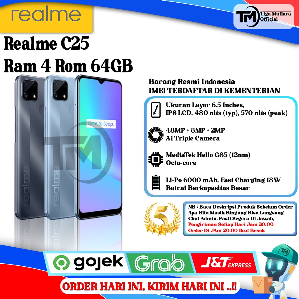 Jual Realme C25 Ram 4 Rom 64GB Segel Original & Bergaransi Resmi ...