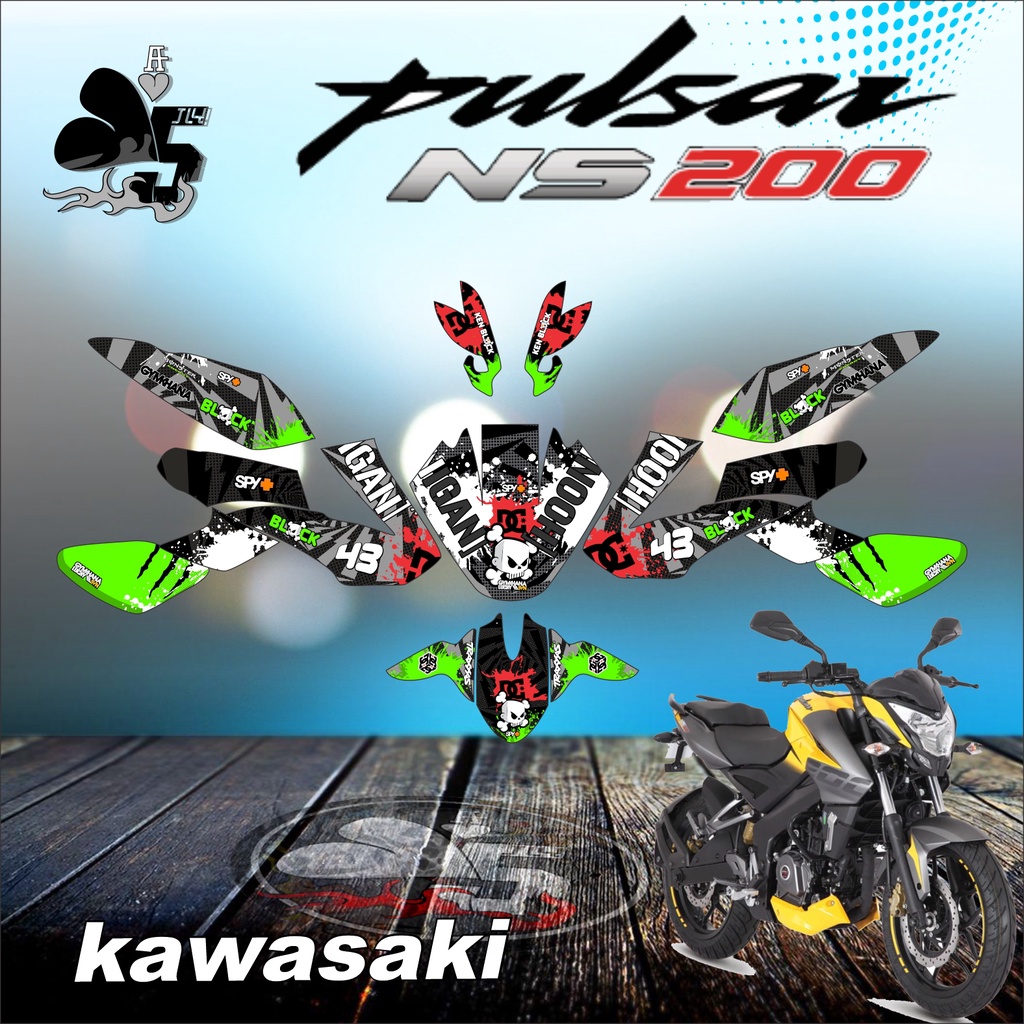 Jual STICKER DECAL KAWASAKI PULSAR NS200 FULL BODY HONIGAN CAR | Shopee ...