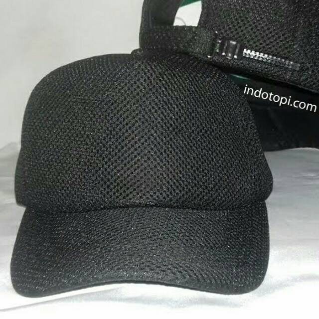 Jual Topi jaring dobel mess hitam FULL polos TOPI DEWASA TOPI COWO ...