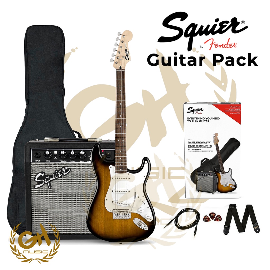 Jual SQUIER STRATOCASTER SONIC Electric Guitar Pack w/ Gigbag + Frontman 10G Amp Paket Gitar