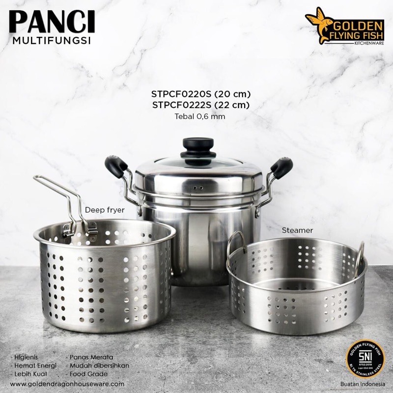 Promo Cucina 6 In 1 Deep Square Frying Pan, Panci Penggorengan Deep Fryer  Diskon 35% di Seller Mantab Hebat - Serua, Kota Depok