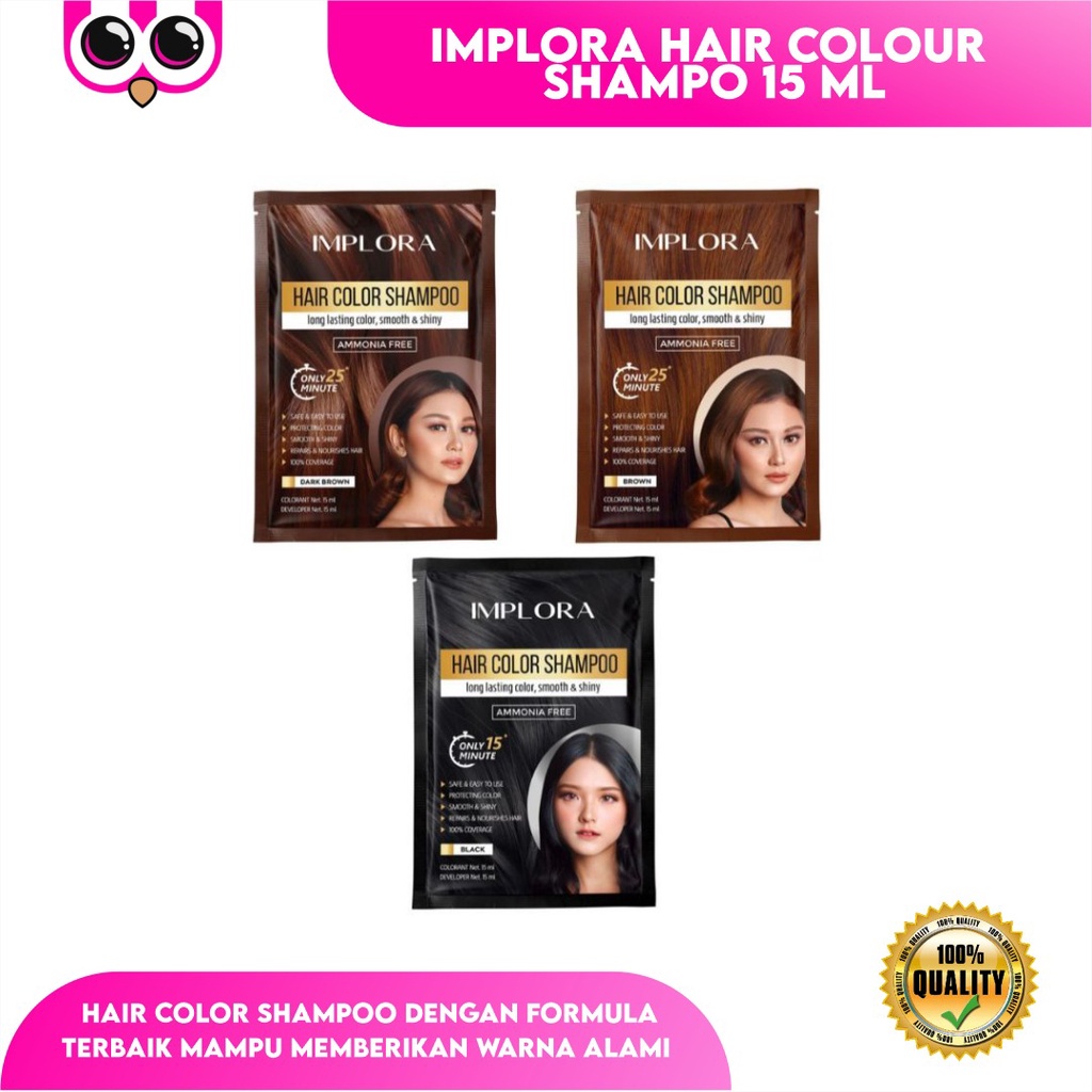 Jual IMPLORA HAIR COLOUR SHAMPO 15 ML / PEWARNA RAMBUT NATURAL / CAT