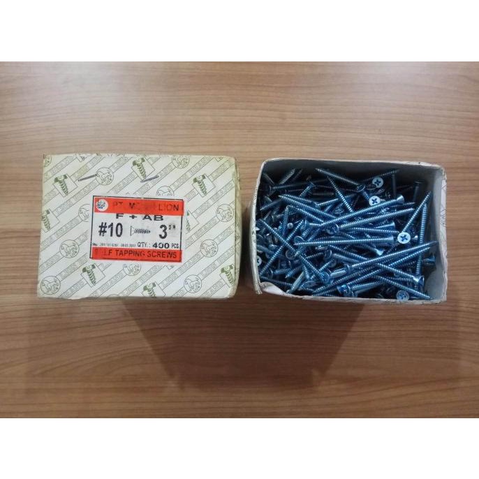 Jual Baut Mur Pengencang Sekrup Kepala Rata Fab Tapping Screw Fh 10 X 3 ...