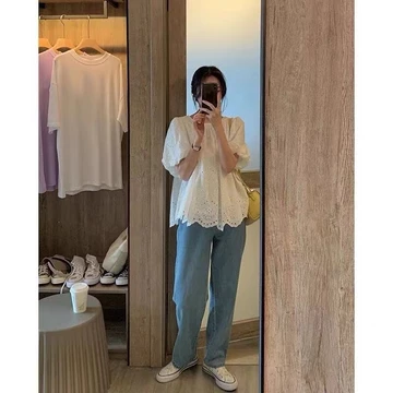 KIWI LISA Atasan Blouse Wanita Renda Korean Style