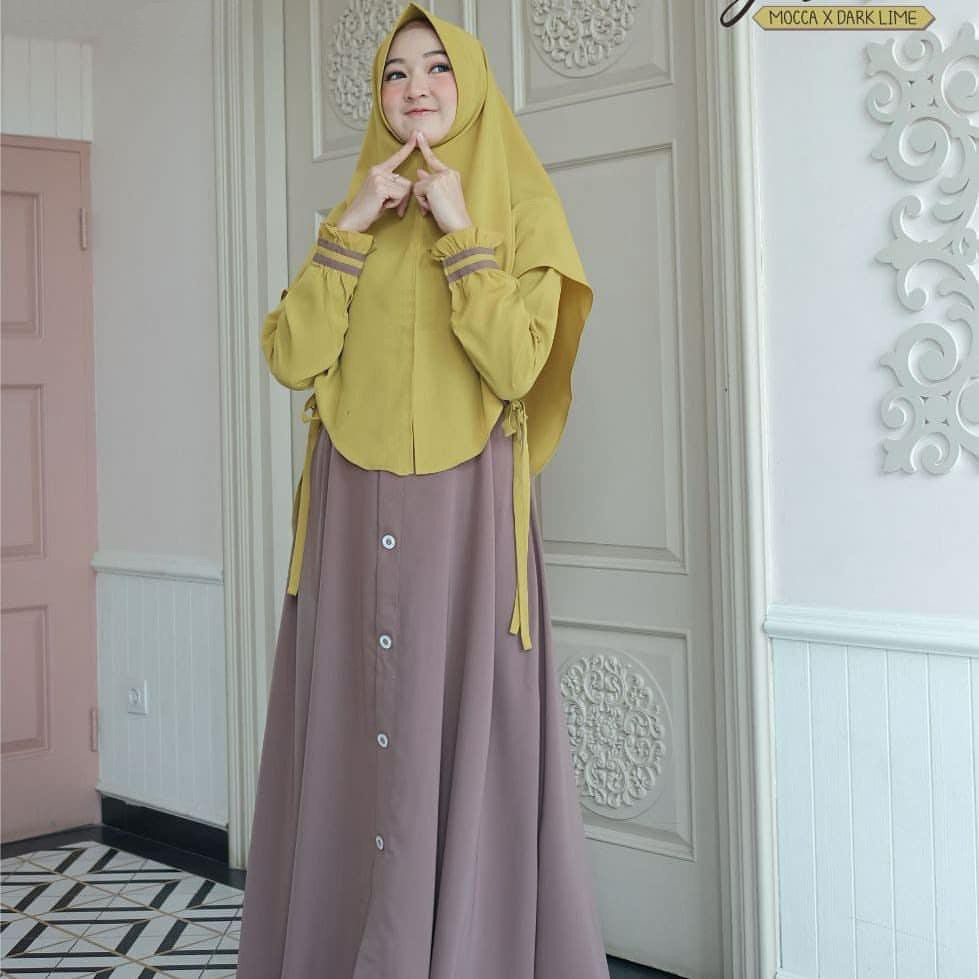 Jual S M L Xl Xxl Xxxl L Fashion Muslim Gamis Jumbo Busui Yasmina Set Syari Khimar