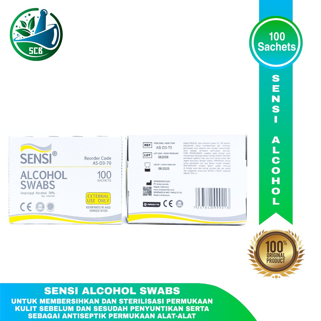 Jual Sensi Alcohol Swabs Isi 100 Pcs Shopee Indonesia