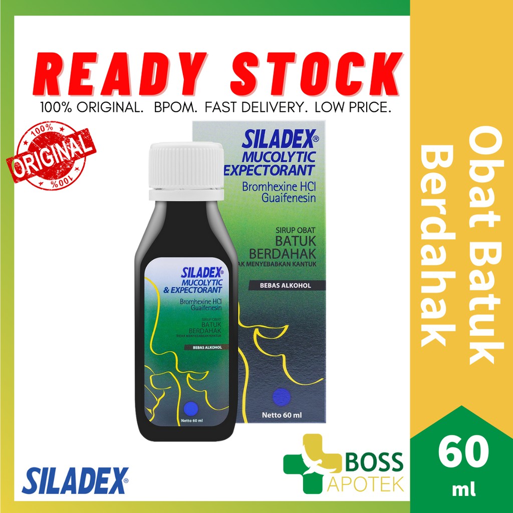 Jual SILADEX HIJAU MUCOLYTIC EKSPEKTORAN SIRUP 60 ML Batuk Berdahak Dan