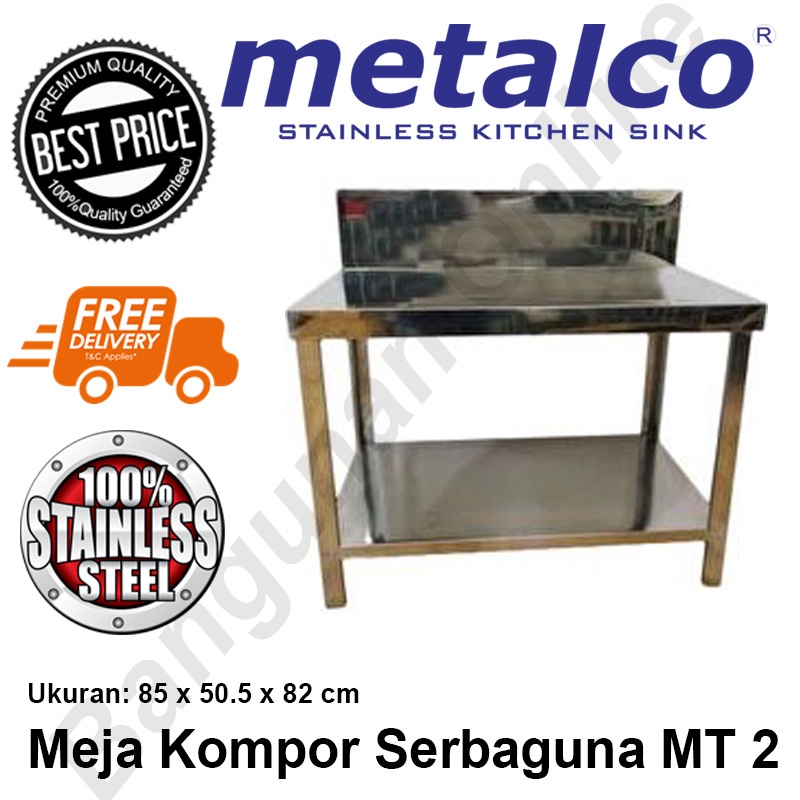 Jual Meja Kompor Meja Serba Guna Meja Dapur Rak Rak Dua Stainless Steel Metalco Mt Shopee