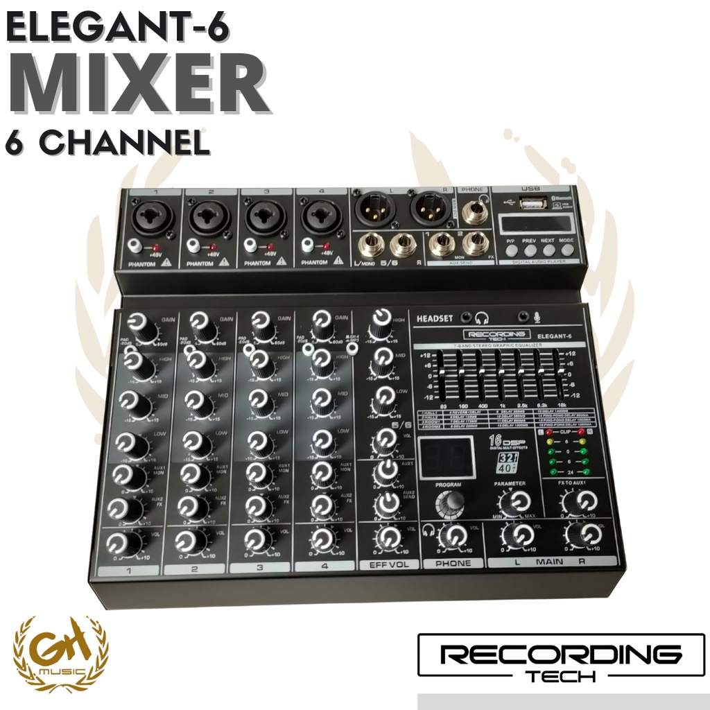 Jual RECORDING TECH ELEGANT-6 MIXER 6 CHANNEL | Shopee Indonesia