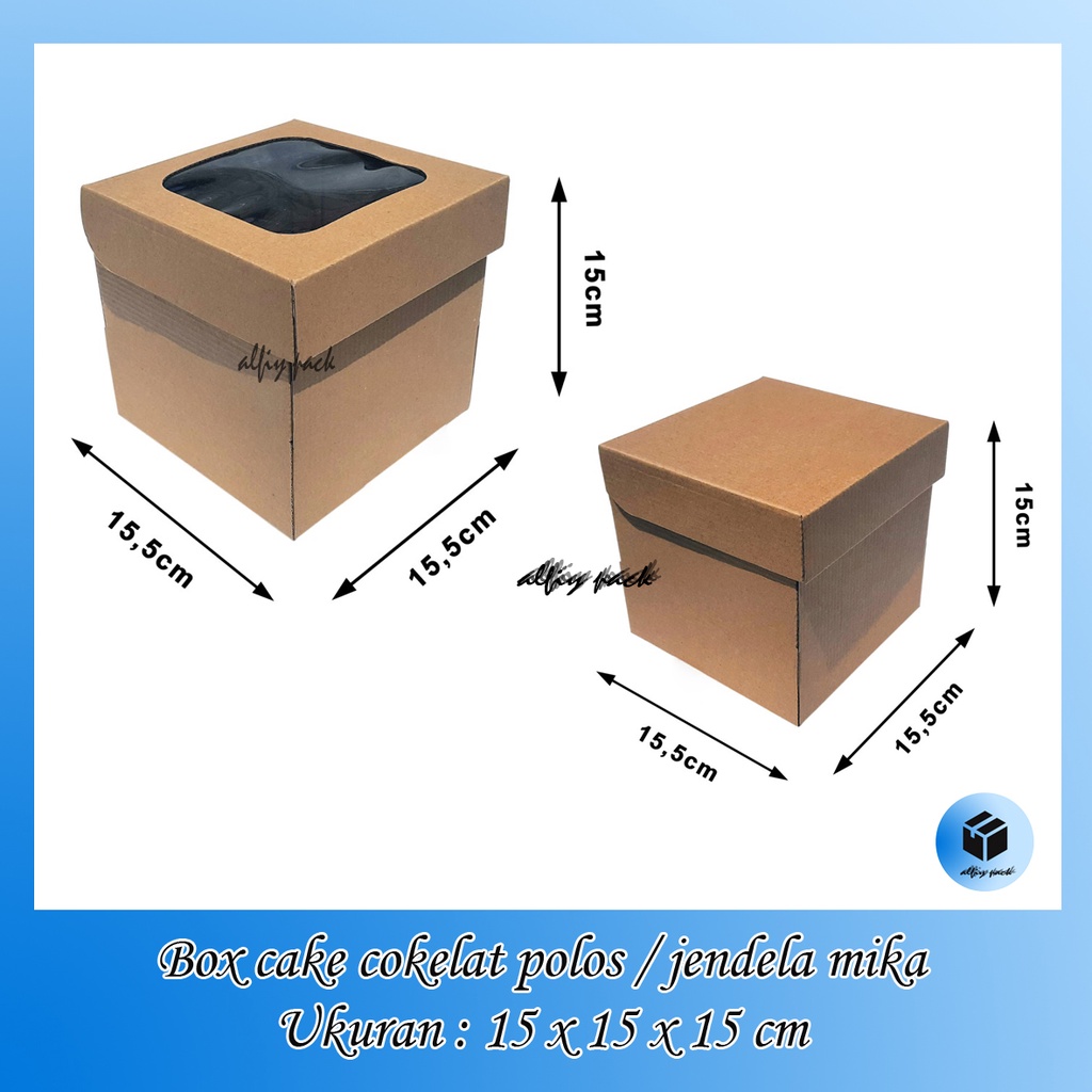 Jual 1pack isi 10pcs BOX CAKE TART DUS CORRUGATED COKELAT POLOS ...