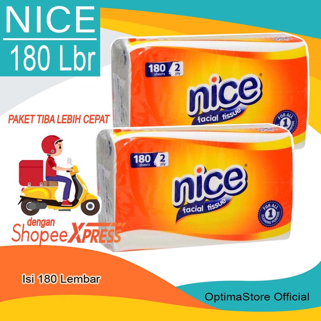 Jual TISU NICE ISI 180 LEMBAR 2 PLY MURAH - TISU WAJAH MURAH - TISUE