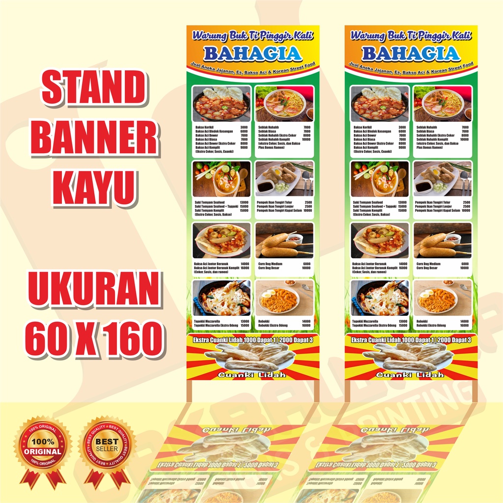 Jual SEGITIGA BANNER UKURAN 60 X 160 CM - STAND BANNER KAYU WARUNG ...