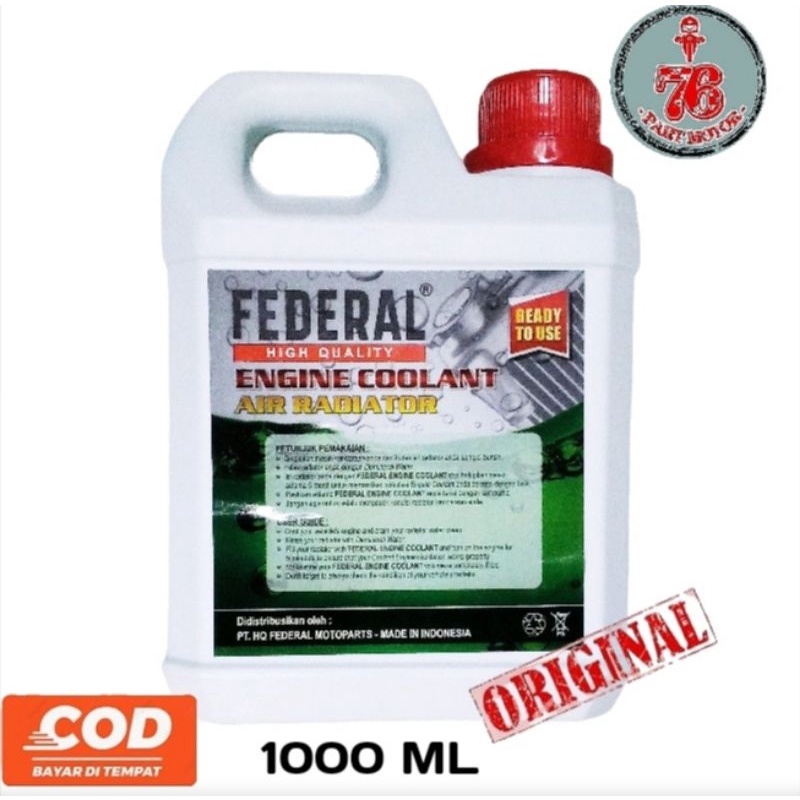 Jual AIR RADIATOR AIR COOLANT MERK FEDERAL HIJAU 1000 ML MOTOR DAN ...