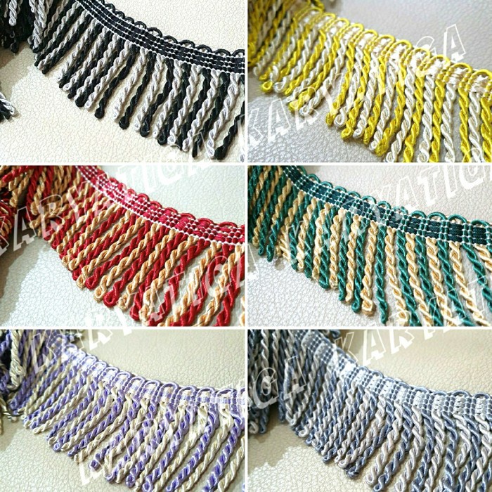 Jual Renda Rumbai Tambang/Curly Lebar 6 cm Kode 9966 - Warna (15 Meter ...