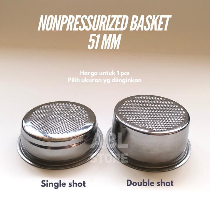 Jual NON PRESSURIZED PORTAFILTER BASKET 51MM, UTK DELONGHI, ACA KF600
