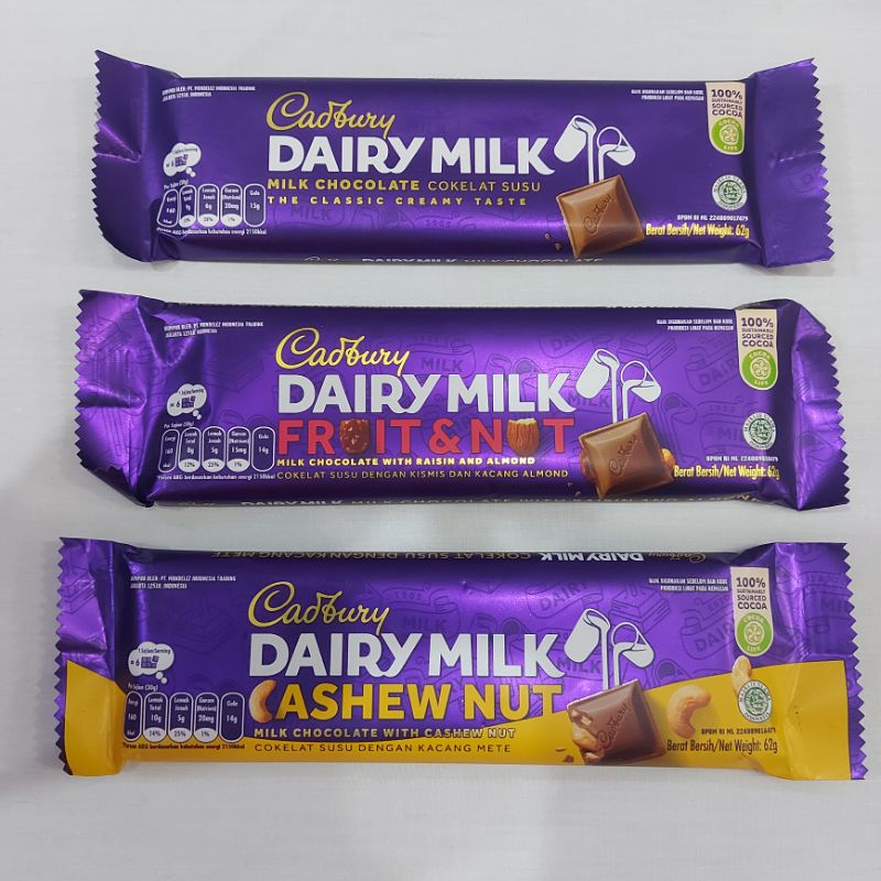 Jual Coklat Cadbury Dairy Milk Cokelat 62gr | Shopee Indonesia