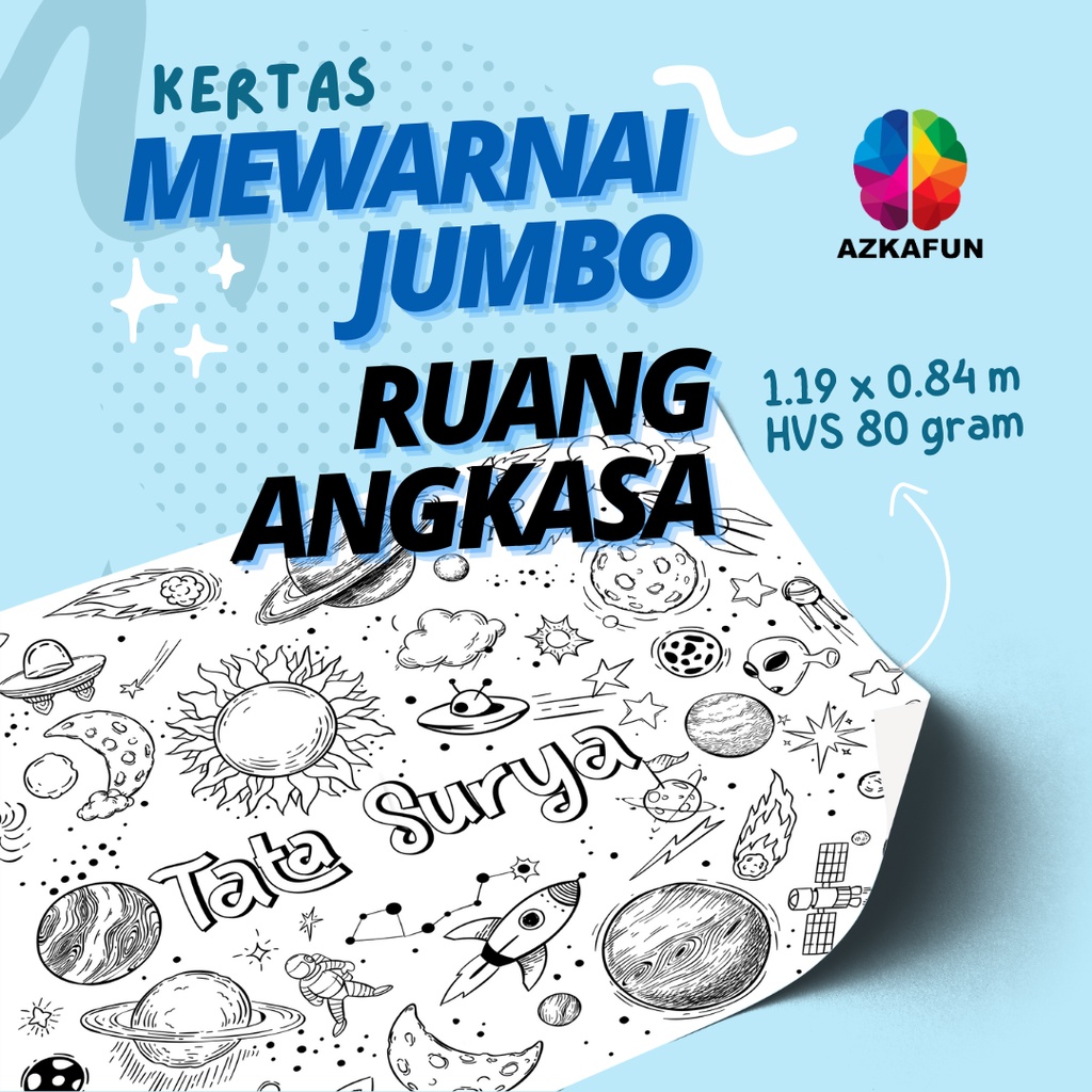 Jual Kertas Mewarnai Jumbo RUANG ANGKASA - mewarnai besar - Giant ...