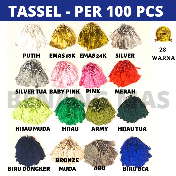 Jual TERMURAH TASSEL / TESSEL / TASEL / TESEL / TALI RUMBAI PER 100 PCS ...