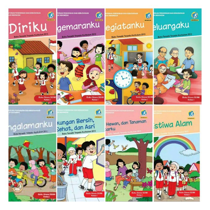 Jual paket buku tematik sd kelas 1 tema 1 sampai tema 8 | Shopee Indonesia