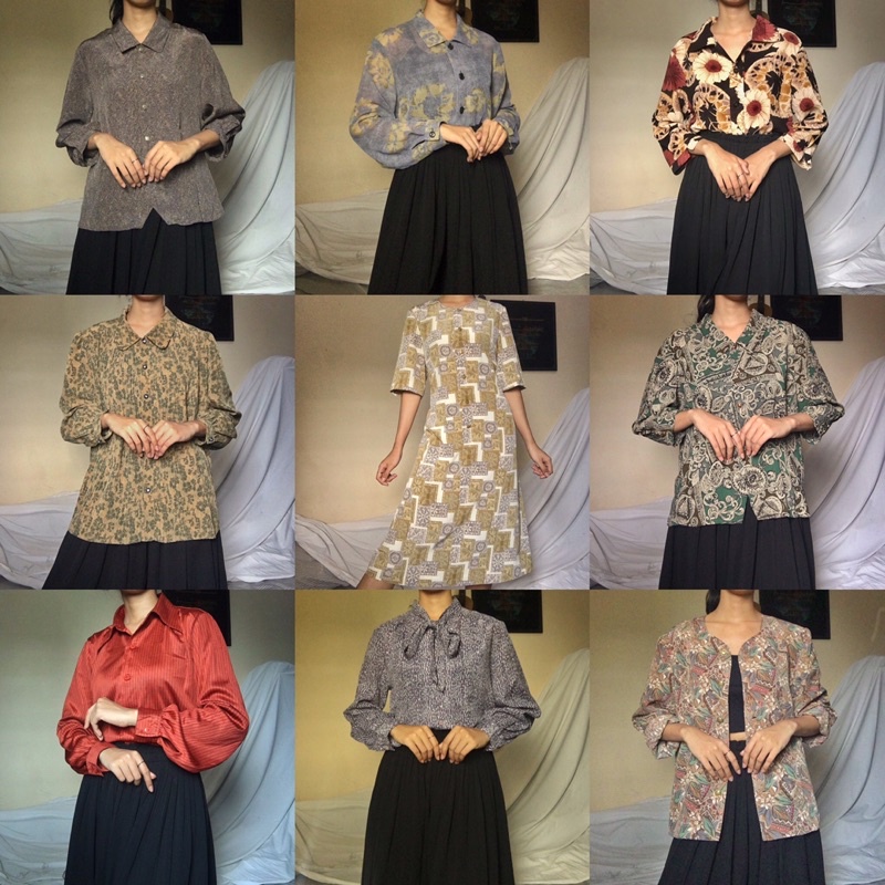 LBC002 THRIFT KEMEJA VINTAGE BLOUSE VINTAGE PAKAIAN SECOND BAJU BEKAS MURAH
